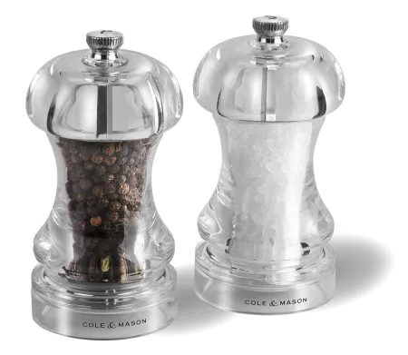 <p><strong>COLE & MASON Мелничка за сол “CAPSTAN“<br /></strong>• <strong>Височина:</strong> 8,5 см.<br />• <strong>Материал:</strong> акрил, стомана, керамика<br />• <strong>Цвят:</strong> прозрачен<br />• <strong>Механизъм: </strong>керамичен механизъм<br /><strong>• Регулируеми настройки на мелене:</strong> от едро до фино<br />• <strong>Пълна (със сол)<br /></strong>• <strong>Да не се мокри с вода!<br /></strong>•<span style="color: #ff0000; font-size: small;"> <strong>Не използвайте мелничката за различни от сол продукти!!! <br /></strong></span><strong>Производител: Cole&Mason / Англия</strong></p><br />Марка: COLE & MASON <br />Модел: Cole & Mason H 12502P<br />Доставка: 2-4 работни дни<br />Гаранция: 2 години