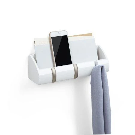 UMBRA Стенен органайзер с 3 бр. закачалки “CUBBY MINI“ - цвят бял