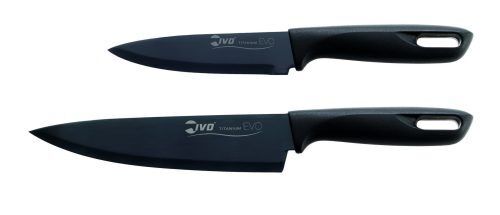 IVO Cutelarias Комплект от 2 бр ножове на майстора "TITANIUM EVO" - черна дръжка
