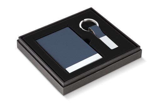 PHILIPPI Бизнес подарък “TODD“ от 2 части - визитник и ключодържател - син цвят