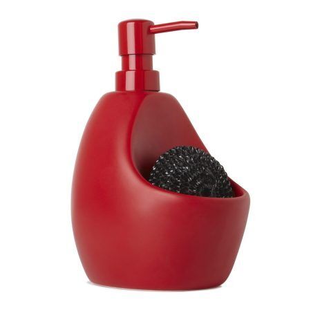 UMBRA Диспенсър за миещ препарат с отделение за кухненска тел “JOEY“ - цвят червен