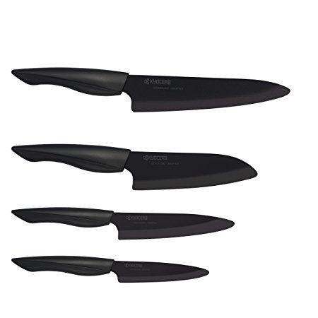 <br /><hr><br /><p>Остриетата на ножовете и приборите Kyocera са произведени от специално създаден керамичен материал, съдържащ цирконий.</p><p>В сравнение с конвенционалните ножове, изработени от стомана, ножовете Kyocera имат революционни характеристики: те са по-твърди от всички съществуващи режещи инструменти, с изключение на диамантените, а материалът, от който са направени, е много по-лек от стоманата.</p><p>Те се износват много по-трудно и запазват остротата си значително по-дълго време, отколкото остриетата на други ножове и прибори от висок клас.</p><p>С керамичен нож всички видове храни се разрязват без усилие, а изключително гладката повърхност прави остриетата по-хигиенични и допринася за по-лесното им почистване.</p><p>Добре известно е, че керамиката е материал, който не корозира и е устойчив на киселини и основи, което допълнително удължава живота на ножовете и същевременно изключва вероятността за промяна вкуса на приготвяната храна.</p><p>Предимствата на ножовете и приборите от керамика не се изчерпват само с това – превъзходните им качества позволяват на техните щастливи собственици да ги почистват и мият в миялни машини.</p><p>Различията между остриетата от бяла и черна керамика : Черното острие минава през допълнително изпичане, наречено "гореща изостатична преса" ("hot isostatic press"), следствие на което се получава по-голяма плътност между керамичните молекули и съответно по-твърдо острие - около 30% по-твърдо, в сравнение с белите.</p><p><strong>ВНИМАНИЕ: </strong>Разбира се, за работа с такъв тип ножове и прибори, както и за тяхната поддръжка, има изисквания и препоръки на производителя, които следва да се спазват.</p><p> - При работа с керамичен нож Kyocera използвайте само дървена или силиконова/пластмасова дъска за рязане;</p><p> - Избягвайте да режете много твърди и замразени храни, както и храни, съдържащи костолки или твърди семена;</p><p> - Не режете кокали;</p><p> - Не използвайте керамичните ножове за отваряне на консерви, буркани и/или бутилки;</p><p> - Не огъвайте, не дълбайте и не откъртвайте с керамичните ножове;</p><p> - не използвайте ножовете под ъгъл, различен от 90°.</p><p><object width="600" height="350" data="https://www.youtube.com/v/SdcJpjEO08o" type="application/x-shockwave-flash"><param name="data" value="https://www.youtube.com/v/SdcJpjEO08o" /><param name="src" value="https://www.youtube.com/v/SdcJpjEO08o" /></object></p><p><object width="600" height="350" data="https://www.youtube.com/v/nHTZj2S-Ozk" type="application/x-shockwave-flash"><param name="data" value="https://www.youtube.com/v/nHTZj2S-Ozk" /><param name="src" value="https://www.youtube.com/v/nHTZj2S-Ozk" /></object></p><p><object width="600" height="350" data="https://www.youtube.com/v/G-zV_vC3JuA" type="application/x-shockwave-flash"><param name="data" value="https://www.youtube.com/v/G-zV_vC3JuA" /><param name="src" value="https://www.youtube.com/v/G-zV_vC3JuA" /></object></p>