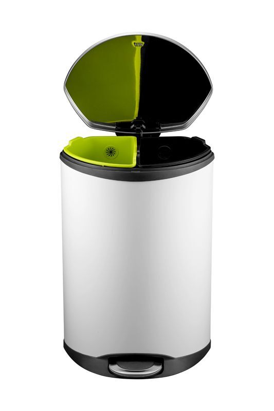 <br /><hr><br />EKO Кош за разделно събиране на отпадъци с педал “SHELL“ - 2 х 22 литра - бял