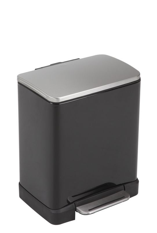EKO Кош за разделно събиране на отпадъци с педал “E-CUBE“ - (10 + 9) литра - черен