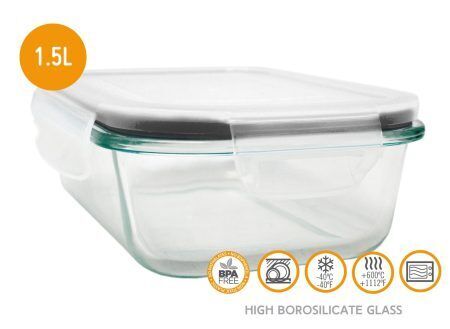 <br /><hr><br /><p>Стъклена кутия за храна с херметическо затваряне - 1,5 л.</p>
<p><span>Тегло: 1,500 кг.</span><br /><span>Материал: Висококачествено боросиликатно стъкло; BPA FREE пластмаса</span><br /><span>Капацитет: 1.500 л.</span><br /><span>Производител: </span><strong>Vin Bouquet, Испания</strong><br /><br /></p><br />Марка: Vin Bouquet <br />Модел: VB FIH 301<br />Доставка: 2-4 работни дни<br />Гаранция: 2 години