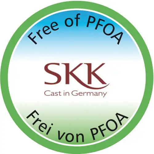 <br /><hr><br /><p><span style="font-size: small;">Вече повече от 30 г. <strong>SKK, Германия</strong> произвежда съдове за готвене ,които непрекъснато надвишават очакванията на нашите клиенти. В производството на SKK се използват само безвредни алуминиеви сплави(без разтворими и тежки метали) сертифицирани по ISO 9000, които са без съдържание на никел и гарантират здравословно приготвяне на храната.</span></p><p><span style="font-size: small;">Съдовете на SKK са с покритие, което:</span></p><p><span style="font-size: medium;">- <strong>Е НАПЪЛНО БЕЗВРЕДНО </strong>!!!</span></p><p><span style="font-size: medium;">- <strong>БЕЗ PFOA / перфлуороктанова-киселина /</strong></span></p><p><span style="font-size: medium;"><strong>                                </strong></span><img src="{{media url="/FreeofPFOA.jpg"}}" alt="" width="70" /><span style="font-size: medium;"><strong>  </strong></span><strong style="font-size: medium;">                               </strong></p><p><span style="font-size: small;"><span style="color: #3366ff;">Titan Durit Resist Non-Stick </span>е незалепващо покритие на титаниева основа.</span></p><p><span style="font-size: small;">Съдовете от тази серия имат нанесен допълнителен слой <strong>феромагнитен</strong> материал и могат да се използват и с индукционни котлони плотове,запазвайки всички предимства на утвърдените вече пърно лети съдове <strong>SKK<br /></strong>Съдовете от тази серия се характеризират с:</span></p><p><span style="font-size: small; color: #99cc00;">-до 90% по-висока ефективност при загряване:</span></p><p><span style="font-size: small; color: #99cc00;">-до 50% спестяване на енергия:</span></p><p><span style="font-size: small; color: #99cc00;">-до 30% скъсяване на времето за готвене</span></p><p><span style="font-size: small;"><span style="color: #99cc00;">-</span><span style="color: #ff0000;"><em><span style="color: #99cc00;">оптимално разпределение на топлинната енергия,чак до горния<span style="white-space: pre;"> ръб; </span></span></em></span></span></p><p><span style="font-size: small; color: #99cc00;"><em>-изключителна устойчивост на надраскване и износване; </em></span></p><p><span style="font-size: small; color: #99cc00;"><em>-абсолютна равнинност на дъното при високи температури; </em></span></p><p><span style="font-size: small; color: #99cc00;"><em>-позволява готвене с малко мазнина; </em></span></p><p><span style="font-size: small; color: #99cc00;"><em>-лесно почистване - благодарение на незалепващата повърхност;</em></span></p><p><span style="font-size: small; color: #99cc00;"><em>-препоръчва се и за хора алергични към метали</em></span></p><p><span style="font-size: small;">Дъното е с дебелина  от 8 до 12 мм, което го предпазва от деформации при много високи температури.</span></p><p><span style="font-size: small;">Термоустойчивите и топлоизолирани дръжки гарантират безопасна и лесна работа.Дръжките са от висококачествен бакелитов материал и могат безпроблемно да се ползват във фурната до 260°C</span></p><p><span style="font-size: small;">Готвенете в летите <strong>SKK</strong> съдове отговаря като вкусови качества на готвенето в дебелостенни глинени и керамични съдове, с които в древни времена са готвели нашите прародители. </span></p><p><span style="font-size: small;">Уникалният вкус и бързото приготвяне ще Ви донесат истинско удоволствие!</span></p><p><span style="text-decoration: underline; font-size: small;"><strong>Тази серия се предлага в следните размери и форми:</strong></span></p><p><span style="font-size: small;">Индукционна тенджера плитка - Ø 20см - код SKK 1201</span></p><p><span style="font-size: small;"><span>Индукционна тенджера плитка</span> -  Ø 24см - код SKK 1241</span></p><p><span style="font-size: small;">Индукционна тенджера плитка -  Ø 26см - код SKK 1261</span></p><p><span style="font-size: small;">Индукционна тенджера плитка -  Ø 28см - код SKK 1281</span></p><p><span style="font-size: small;">Индукционна тенджера плитка - Ø 32см - код SKK  1321</span></p><p><br /><br /></p>