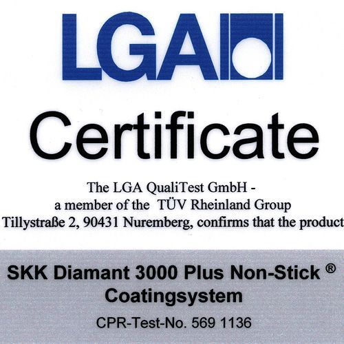 <br /><hr><br /><p><span style="font-size: small;">Вече повече от 30 г. <strong>SKK, Германия</strong> произвежда съдове за готвене ,които непрекъснато надвишават очакванията на нашите клиенти. В производството на SKK се използват само безвредни алуминиеви сплави(без разтворими и тежки метали) сертифицирани по ISO 9000, които са без съдържание на никел и гарантират здравословно приготвяне на храната.</span></p><p><span style="font-size: small;">Съдовете на SKK са с покритие, което:</span></p><p><span style="font-size: medium;">- <strong>Е НАПЪЛНО БЕЗВРЕДНО </strong>!!!</span></p><p><span style="font-size: medium;">- <strong>БЕЗ PFOA / перфлуороктанова-киселина /</strong></span></p><p><span style="font-size: medium;"><strong>                                </strong></span><img src="{{media url="/FreeofPFOA.jpg"}}" alt="" width="70" /><span style="font-size: medium;"><strong>  </strong></span><strong style="font-size: medium;">                               </strong></p><p><span style="font-size: small;"><span style="color: #3366ff;">Titan Durit Resist Non-Stick </span>е незалепващо покритие на титаниева основа.</span></p><p><span style="font-size: small;">Съдовете от тази серия имат нанесен допълнителен слой <strong>феромагнитен</strong> материал и могат да се използват и с индукционни котлони плотове,запазвайки всички предимства на утвърдените вече пърно лети съдове <strong>SKK<br /></strong>Съдовете от тази серия се характеризират с:</span></p><p><span style="font-size: small; color: #99cc00;">-до 90% по-висока ефективност при загряване:</span></p><p><span style="font-size: small; color: #99cc00;">-до 50% спестяване на енергия:</span></p><p><span style="font-size: small; color: #99cc00;">-до 30% скъсяване на времето за готвене</span></p><p><span style="font-size: small;"><span style="color: #99cc00;">-</span><span style="color: #ff0000;"><em><span style="color: #99cc00;">оптимално разпределение на топлинната енергия,чак до горния<span style="white-space: pre;"> ръб; </span></span></em></span></span></p><p><span style="font-size: small; color: #99cc00;"><em>-изключителна устойчивост на надраскване и износване; </em></span></p><p><span style="font-size: small; color: #99cc00;"><em>-абсолютна равнинност на дъното при високи температури; </em></span></p><p><span style="font-size: small; color: #99cc00;"><em>-позволява готвене с малко мазнина; </em></span></p><p><span style="font-size: small; color: #99cc00;"><em>-лесно почистване - благодарение на незалепващата повърхност;</em></span></p><p><span style="font-size: small; color: #99cc00;"><em>-препоръчва се и за хора алергични към метали</em></span></p><p><span style="font-size: small;">Дъното е с дебелина  от 8 до 12 мм, което го предпазва от деформации при много високи температури.</span></p><p><span style="font-size: small;">Термоустойчивите и топлоизолирани дръжки гарантират безопасна и лесна работа.Дръжките са от висококачествен бакелитов материал и могат безпроблемно да се ползват във фурната до 260°C</span></p><p><span style="font-size: small;">Готвенете в летите <strong>SKK</strong> съдове отговаря като вкусови качества на готвенето в дебелостенни глинени и керамични съдове, с които в древни времена са готвели нашите прародители. </span></p><p><span style="font-size: small;">Уникалният вкус и бързото приготвяне ще Ви донесат истинско удоволствие!</span></p><p><span style="text-decoration: underline; font-size: small;"><strong>Тази серия се предлага в следните размери и форми:</strong></span></p><p><span style="font-size: small;">Индукционна тенджера с капак - Ø 16см - код SKK 2521</span></p><p><span style="font-size: small;">Индукционна тенджера с капак - Ø 20см - код SKK 2501</span></p><p><span style="font-size: small;"><span>Индукционна тенджера с капак</span> -  Ø 24см - код SKK 2541</span></p><p><span style="font-size: small;">Индукционна тенджера с капак -  Ø 26см - код SKK 2561</span></p><p><span style="font-size: small;">Индукционна тенджера с капак -  Ø 28см - код SKK 2591</span></p><p> </p><p><br /><br /></p>