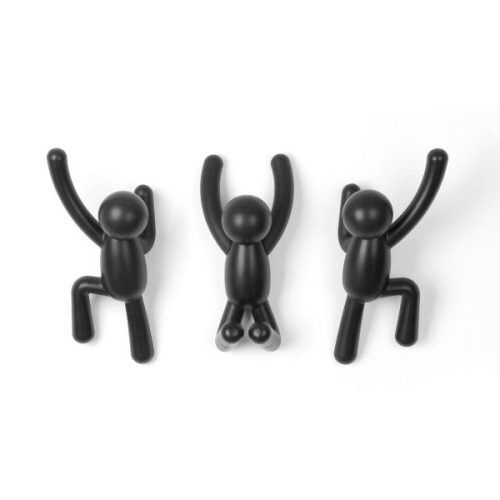 UMBRA Комплект от 3 бр закачалки за стена “BUDDY“ - черен цвят