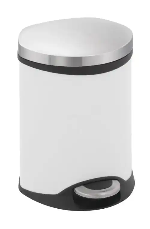 EKO Кош за отпадъци с педал “SHELL“ - 6 литра - бял