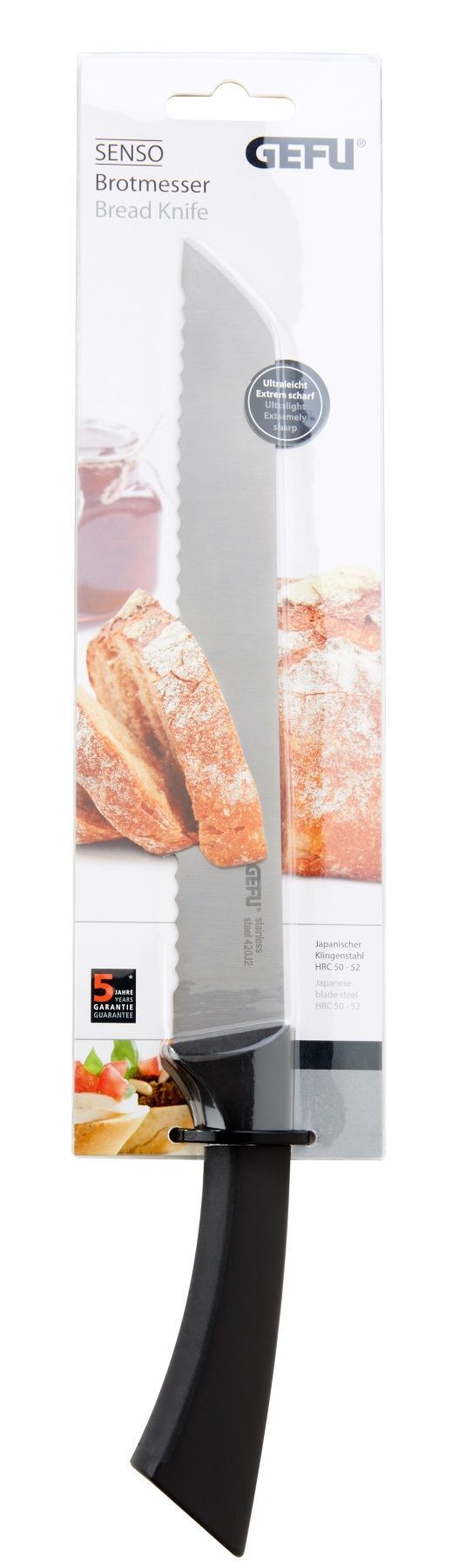 <br /><hr><br />GEFU Нож за хляб SENSO - 21 см