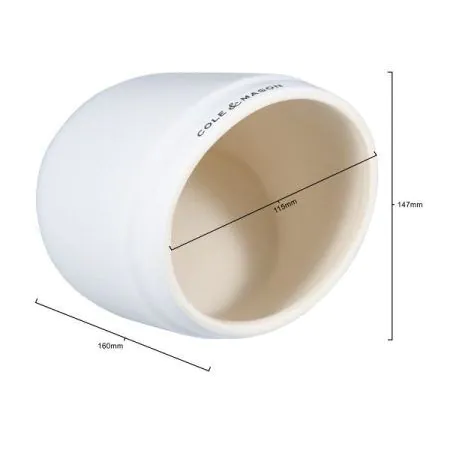 <p><span style="font-size: small;"><strong>COLE&MASON Керамичен канистер за сол<br /></strong></span>• <strong>Материал:</strong> керамика<br />• <strong>Височина на канистера:</strong> 147 мм.<br />• <strong>Дълбочина на канистера:</strong> 160 мм.<br />• <strong>Ширина на канистера</strong><strong>:</strong> 115 мм.<br />• <strong>Тегло на канистера:</strong> 0.706 кг.<br />• <strong>Подходящ за съдомиялна машина<br /></strong>• <strong>Цвят:</strong> бял<br /><strong><strong>Производител: Cole&Mason / Англия</strong></strong></p><br />Марка: COLE & MASON <br />Модел: Cole & Mason H 121923<br />Доставка: 2-4 работни дни<br />Гаранция: 2 години