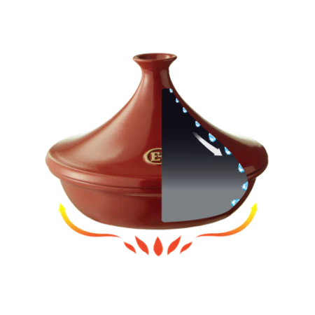 <p><strong>EMILE HENRY Керамичен тажин "TAGINE"</strong> <br />• <strong>Ръчно изработен от 100% естествени материали<br />• Устойчив на температури: </strong>- 20º С до + 290º С<strong><br />• Равномерно разпределение на топлината<br />• Задържа топлината на ястието по-дълго от обикновените съдове<br />• Висока устойчивост на надраскване <br /></strong>• <strong>Материал:  <span style="color: #ff0000;">Flame® ceramic</span></strong> / керамика /<br />• <strong>Без съдържание на олово, кадмий и никел</strong><br />• <strong>Външен размер:</strong> 27 х 20 см (ДхВ)<br />• <strong>Вътрешена дължина: </strong>25,5 см<strong><br /></strong>• <strong>Вътрешна височина</strong>: 6 см<br />• <strong>Вместимост:</strong> 2,95 литра<br />• <strong>Тегло:</strong> 2,47 кг<br />• <strong>Размери на опаковката:</strong> 35 х 34 х 21 см (ДхШхВ)<br />• <strong>Тегло с опаковката:</strong> 3,4 кг<br />• <strong>Цвят: </strong>червен <br /><strong>• Подходящ за: </strong> газови, електрически, керамични и халогенни котлони <br /><strong>• Подходящ за: </strong>фурна / микровълнова фурна / фризер / съдомиялна машина<br /><strong>Производител: EMILE HENRY / Франция</strong></p><br />Марка: Emile Henry <br />Модел: EH 5626-34<br />Доставка: 2-4 работни дни<br />Гаранция: 2 години