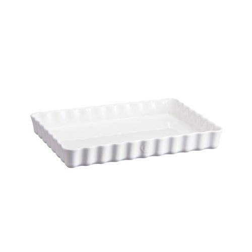 EMILE HENRY Керамична форма за тарт "DEEP RECTANGULAR TART DISH" - цвят бял