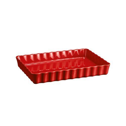 EMILE HENRY Керамична форма за тарт "DEEP RECTANGULAR TART DISH" - цвят червен