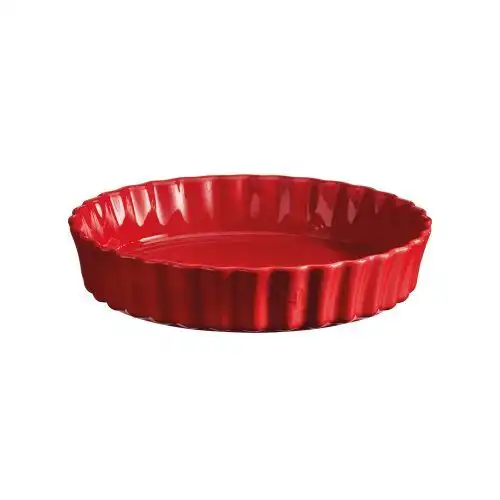 EMILE HENRY Керамична форма за тарт Ø 28 см "DEEP FLAN DISH" - цвят червен