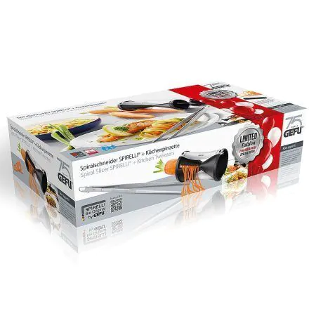 <p><strong>GEFU Комплект ренде “SPIRELLI®“ + кухненски пинсети</strong><br /><strong>• Комплектът съдържа:</strong><br /><strong>– 1 бр Ренде SPIRELLI® </strong><em><strong><br /></strong></em><strong>    • Диаметър:</strong> Ø 7,1 см<br /><strong>    • Дължина:</strong> 13,5 см<br />    •<strong> Материал:</strong> японска стомана, пластмаса<br /><em><strong>– </strong></em><strong>1 бр Пинсети:<br />    • Дължина:</strong> 30см <br />    • <strong>Материал: </strong>неръждаема стомана<br />• <strong>Подходящи за миене в съдомиялна машина</strong><br /><strong>Производител: GEFU / Германия</strong></p><br />Марка: GEFU - GERMANY <br />Модел: GEFU 00079<br />Доставка: 2-4 работни дни<br />Гаранция: 2 години