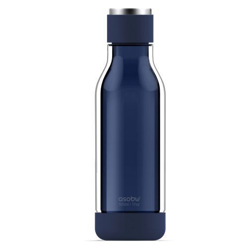 ASOBU Двустенна бутилка “INNER PEACE“ - стъкло/тритан - 500 мл  - синя