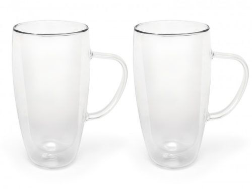 BREDEMEIJER Сет от 2 двустенни стъклени чаши с дръжка за Cappuccino/Latte Macchiato - 400 мл.