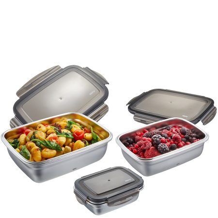 GEFU Комплект от 3 стоманени кутии за храна “PREPPO“