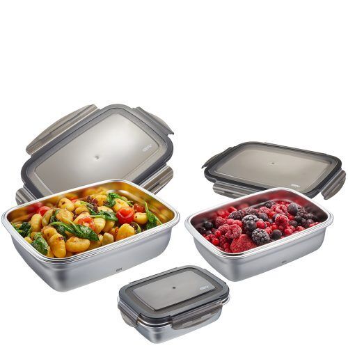 GEFU Комплект от 3 стоманени кутии за храна “PREPPO“