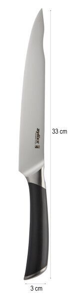 <br /><hr><br /><p>Ножът Comfort Pro Carving има студено закалено, заточено на 15° острие от немска неръждаема стомана. Острието с дължина 20 см улеснява нарязването и сервирането на перфектните парчета месо.</p><p>Ергономичната дръжка е проектирана за максимален комфорт при ежедневна употреба. Тя стои удобно в ръката, което позволява здрав и стабилен захват дори при продължителна употреба.</p><p>Всеки нож има точки за контрол по време на рязане. В основата на острието, при дръжката, е точка за палеца на режещата ръка, която осигурява лесно направляване на ножа, баланс и контрол по време на работа. Точката в горната част на острието е за помощ от свободната ръка, за по-добър контрол при прецизно рязане.</p><p><object width="620" height="350" data="https://www.youtube.com/v/-HrHVXM3XaE" type="application/x-shockwave-flash"><param name="data" value="https://www.youtube.com/v/-HrHVXM3XaE" /><param name="src" value="https://www.youtube.com/v/-HrHVXM3XaE" /></object></p>