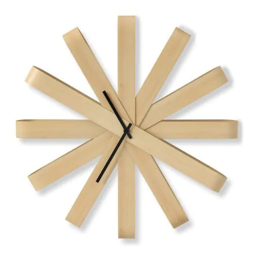 <p><span style="font-size: small;"><strong>UMBRA Дървен часовник за стена “RIBBONWOOD“ <br /></strong></span> •<strong> Цвят:</strong> натурално дърво<br /> • <strong>Размери:</strong> 51 х 51 х 10 см (ДхШхВ)<br />• <strong>Размер на опаковката: </strong>54 х 54 х 14 см<br />• <strong>Тегло:</strong> 0,44 кг<br />• <strong>Материал:</strong> дърво <br /> • <strong>Безшумен механизъм </strong><br />• <strong>Захранване: </strong>1 бр батерия АА ( не са включени) <br /><strong>Производител: UMBRA / Канада </strong><br /><em><strong>DESIGN: MICHELLE IVANKOVIC & UMBRA STUDIO</strong></em></p><br />Марка: Umbra HK Limited <br />Модел: UMBRA 118071-390<br />Доставка: 2-4 работни дни<br />Гаранция: 2 години
