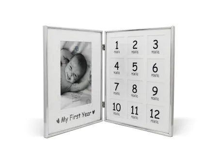ZILVERSTAD Рамка за бебешки снимки със сребърно покритие "1-ва годинка"