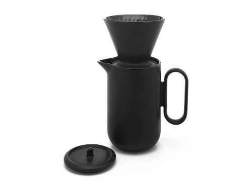 <br /><hr><br /><p>Съвременен керамичен сервиз за кафе, който е не само практичен, но и декоративен. Комплектът се състои от кана с капак и филтър и може да се мие в съдомиялна машина.</p>
