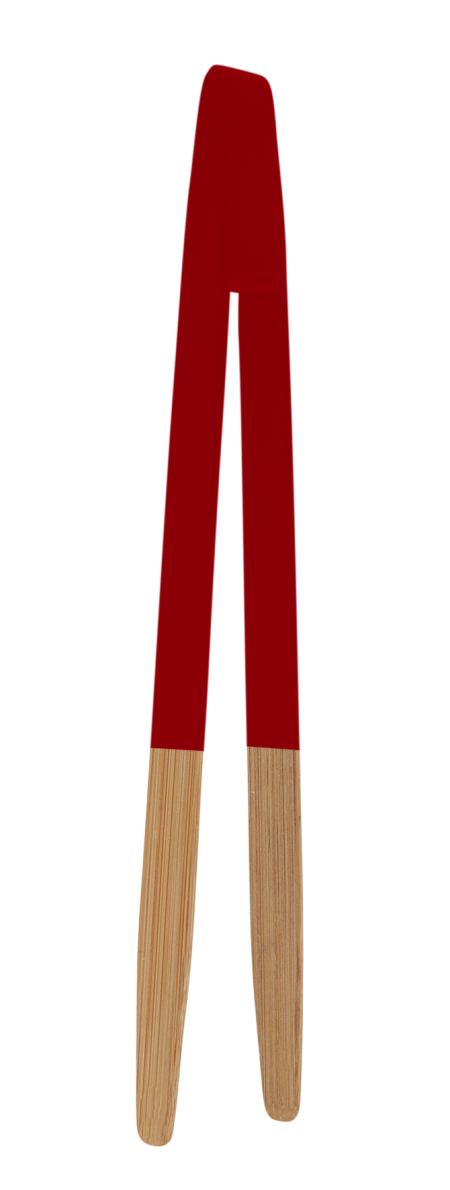 PEBBLY Бамбукова щипка с магнит 24 см. - червена