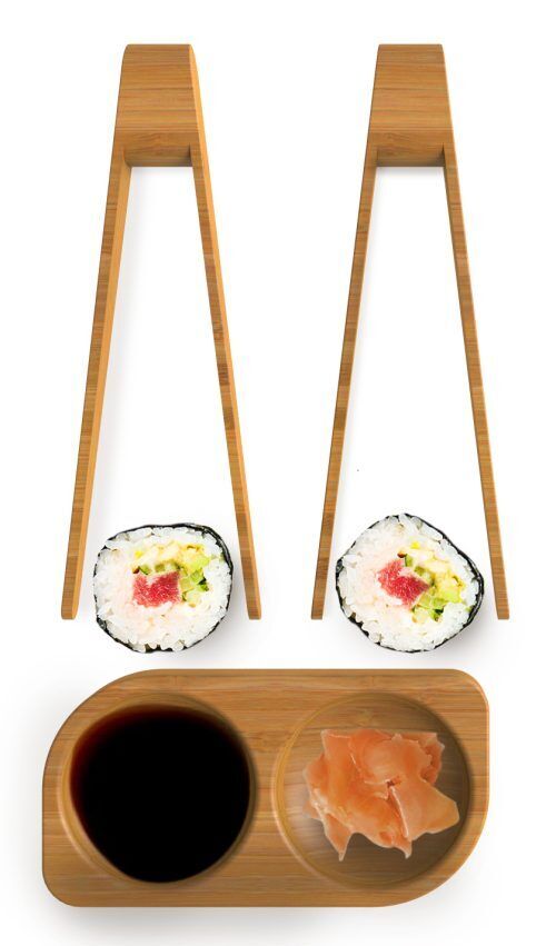 PEBBLY Комплект за суши щипки и двойна купичка