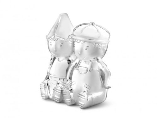 <br /><hr><br />ZILVERSTAD Детска касичка със сребърно покритие “Момче и момиче“
