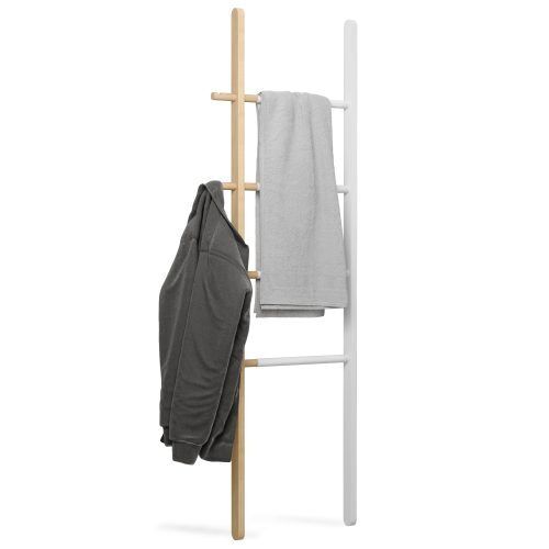 <br /><hr><br /><p><span>Разтегателния органайзер Hub Ladder на Umbra е изключително стилна и модерна стойка за дрехи, която може да се използва и като стойка за кърпи за баня или за съхранение на одеяла. Регулируемият му размер гарантира, че може да се впише във всяко помещение, в което е необходим, независимо от размера му. Органайзерът е с височина 152 см, а ширината му може да бъде от 40,6 до 61 см. изработено от масивно дърво и прахово боядисана стомана, това иновативно решение за съхранение е идеалната стойка за кърпи, одеяла или дрехи.</span><br /><br /></p>