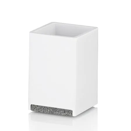 KELA Чаша за баня “Cube“ - бяла с елемент във вид на камък