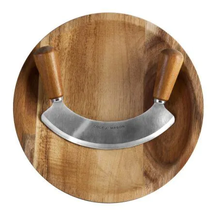 COLE & MASON Комплект за кълцане с дървена подложка