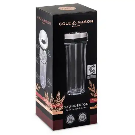 <p><strong>COLE & MASON Канистер за подправки “HERB & SPICE“ - празен</strong><br /><strong><span>• </span><strong>Височина:</strong></strong><span> 19,9 см.</span><br /><strong>• Диаметър:</strong><span> 8,8 см.</span><strong><br /><span>• </span><strong>Материал:</strong></strong><span> акрил, стомана</span><strong><br /><span>• </span><strong>Цвят:</strong></strong><span> прозрачен</span><strong><span><strong><br /></strong></span><span><strong>Производител: Cole&Mason / Англия</strong></span></strong></p><br />Марка: COLE & MASON <br />Модел: Cole & Mason H 122116<br />Доставка: 2-4 работни дни<br />Гаранция: 2 години