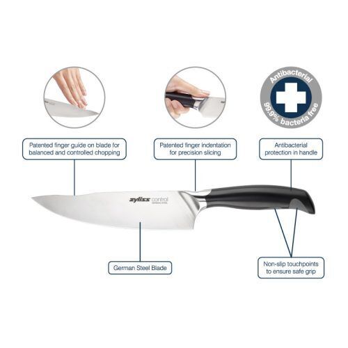 <p><span style="font-size: small;"><strong>ZYLISS Нож на майстора - 20 см.- серия "ZYLISS CONTROL" <br /></strong></span>• <strong>Материал: </strong>немска неръждаема стомана <br /><span style="font-size: small;"><em><strong>Можете да миете ножа в съдомиялна машина.<br /></strong></em></span><strong style="color: #ff0000; font-size: medium;">ВНИМАНИЕ!!! </strong><strong style="color: #ff0000; font-size: medium;">ПАЗЕТЕ ОТ ДЕЦА!!!</strong></p><br />Марка: ZYLISS <br />Модел: ZYLISS 920182<br />Доставка: 2-4 работни дни<br />Гаранция: 2 години