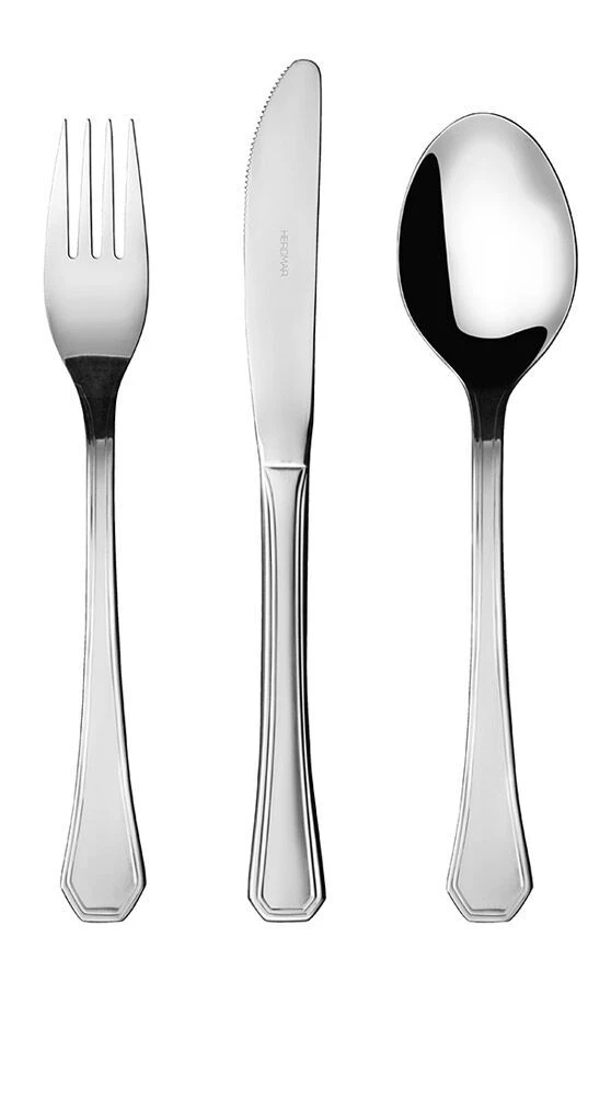 <p><span style="font-size: small;"><strong>HERDMAR Комплект прибори за хранене "CORAL" за 6 човека от 24 части.</strong></span> <br /> • Изработени от неръждаема стомана 18/10<br /> • Подходящи за почистване в съдомиялна машина. <br /> <span style="text-decoration: underline;"><strong>Комплектът включва:</strong></span> <br /> • Нож за хранене: 6 бр.<br /> • Вилица за хранене: 6 бр. <br />• Лъжица за хранене: 6 бр.<br /> • Десертна лъжичка: 6 бр. <br /> <strong>ПРОИЗВОДИТЕЛ: HERDMAR / Португалия</strong></p><br />Марка: HERDMAR <br />Модел: Herdmar 039-3024-0117-200-0000<br />Доставка: 2-4 работни дни<br />Гаранция: 2 години