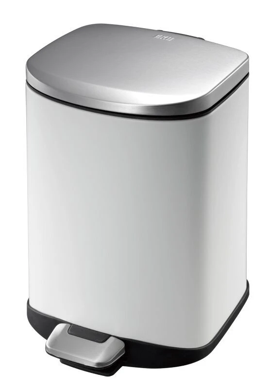 EKO Кош за отпадъци с педал “DELLA“ – 6 литра – бял