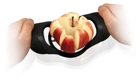 <p><span style="font-size: medium;"><em><strong>Уред за рязане на ябълки</strong></em></span>
<p>Размери на опаковката: 19.5 см/13 см/6 см.<br />Тегло: 0,105 кг.<br />Материал: Стомана, пластмаса<br />Производител: <strong>Vin Bouquet, Испания</strong><br />Марка: Vin Bouquet <br />Модел: VB FIH 021<br />Доставка: 2-4 работни дни<br />Гаранция: 2 години