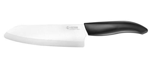 <p><strong>KYOCERA Универсален керамичен нож - бяло острие/черна дръжка</strong><br />• Универсален кухненски нож, изключително подходящ за нарязване на зеленчуци<br />• Форма на острието: Santoku<br />• Дължина на острието: 16 см. <br /><strong>Производител: KYOCERA / Япония</strong></p><br />Марка: KYOCERA <br />Модел: Kyocera FK-160 WH-BK<br />Доставка: 2-4 работни дни<br />Гаранция: 2 години