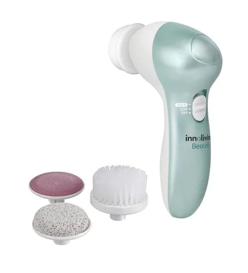 <p><span style="font-size: medium;"><strong>Комплект за разкрасяване 4 в 1 Innoliving</strong></span>
<p><strong>Технически данни</strong>Брой аксесоари: 4
<p>Тип батерия: AA
<p>Размери: 21см/7см/19см
<p>Цвят: Бял/Син<br />Марка: INNOLIVING S.P.A <br />Модел: INN - 026<br />Доставка: 2-4 работни дни<br />Гаранция: 2 години