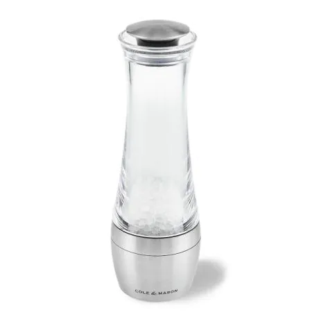 <p><span style="font-size: small;"><strong>COLE&MASON Мелничка за сол “AMESBURY“ - 19 см.</strong></span></p>
<p><span>• </span><strong>Височина:</strong><span> 19 см.</span><br /><span>• </span><strong>Материал:</strong><span> акрил</span><br /><span>• </span><strong>Цвят:</strong><span> прозрачен</span><br /><span>• </span><strong>Механизъм: </strong>керамичен<br /><strong>• Регулируеми настройки на мелене:</strong><span> от едро до фино</span><br /><span>• </span><strong>Пълна (със сол)<br /></strong><span style="color: #ff0000;">• <strong>Да не се мокри с вода!<br /></strong>•</span><span> <strong><span style="color: #ff0000;">Не използвайте мелничката за различни от черен пипер продукти!!! </span><br /></strong></span><strong>Производител: Cole&Mason / Англия</strong><br /><br /></p><br />Марка: COLE & MASON <br />Модел: Cole & Mason H 308792P<br />Доставка: 2-4 работни дни<br />Гаранция: 2 години