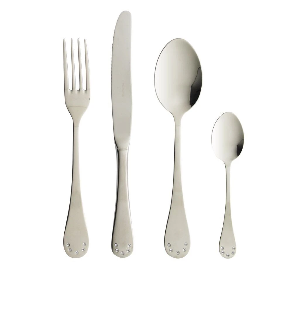 HERDMAR Комплект прибори “ROCCO“ с 5 бр. бели кристали SWAROVSKI – 24 части