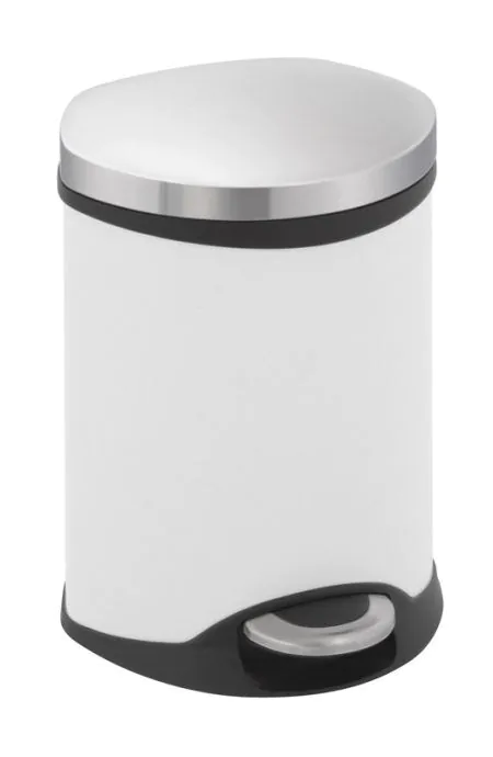 EKO Кош за отпадъци с педал “SHELL“ - 6 литра - бял