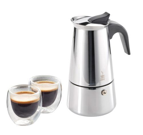 <p><strong>GEFU Комплект стоманена кафеварка за( 4 бр кафета)“EMILIO“ и 2 бр двустенни чаши за еспресо<br />• В комплекта са включени:<br /></strong><strong> -  1 бр Стоманена кафеварка "EMILIO"<br /></strong>    • Размери: 12,4 х 8,9 х 17,4 см<br />    • За 4 кафета<br /><strong>    • </strong>Материал: неръждаема стомана, пластмаса<br /><strong>    • </strong>Подходяща за всички видове котлони<strong><br /> -  2 бр двустенни чаши за еспресо:<br /></strong>    • Материал: боросиликатно стъкло<br /><strong>Производител: GEFU / Германия</strong></p><br />Марка: GEFU - GERMANY <br />Модел: GEFU 00108<br />Доставка: 2-4 работни дни<br />Гаранция: 2 години
