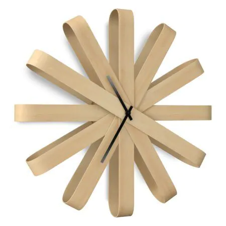 <p><span style="font-size: small;"><strong>UMBRA Дървен часовник за стена “RIBBONWOOD“ <br /></strong></span> •<strong> Цвят:</strong> натурално дърво<br /> • <strong>Размери:</strong> 51 х 51 х 10 см (ДхШхВ)<br />• <strong>Размер на опаковката: </strong>54 х 54 х 14 см<br />• <strong>Тегло:</strong> 0,44 кг<br />• <strong>Материал:</strong> дърво <br /> • <strong>Безшумен механизъм </strong><br />• <strong>Захранване: </strong>1 бр батерия АА ( не са включени) <br /><strong>Производител: UMBRA / Канада </strong><br /><em><strong>DESIGN: MICHELLE IVANKOVIC & UMBRA STUDIO</strong></em></p><br />Марка: Umbra HK Limited <br />Модел: UMBRA 118071-390<br />Доставка: 2-4 работни дни<br />Гаранция: 2 години