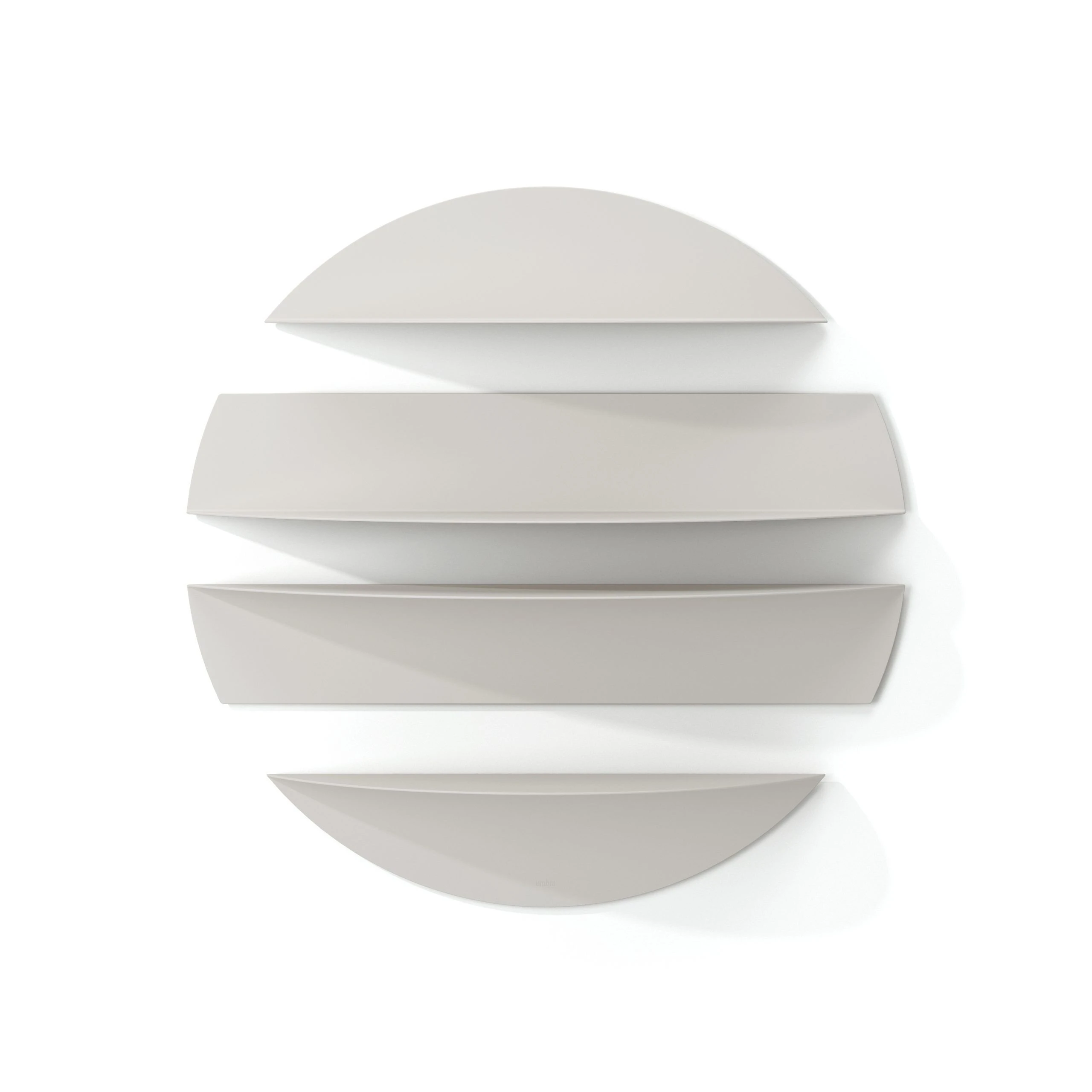 UMBRA Комплект от 4 бр. рафтове за стенен монтаж  “SOLIS“ – цвят светло сив