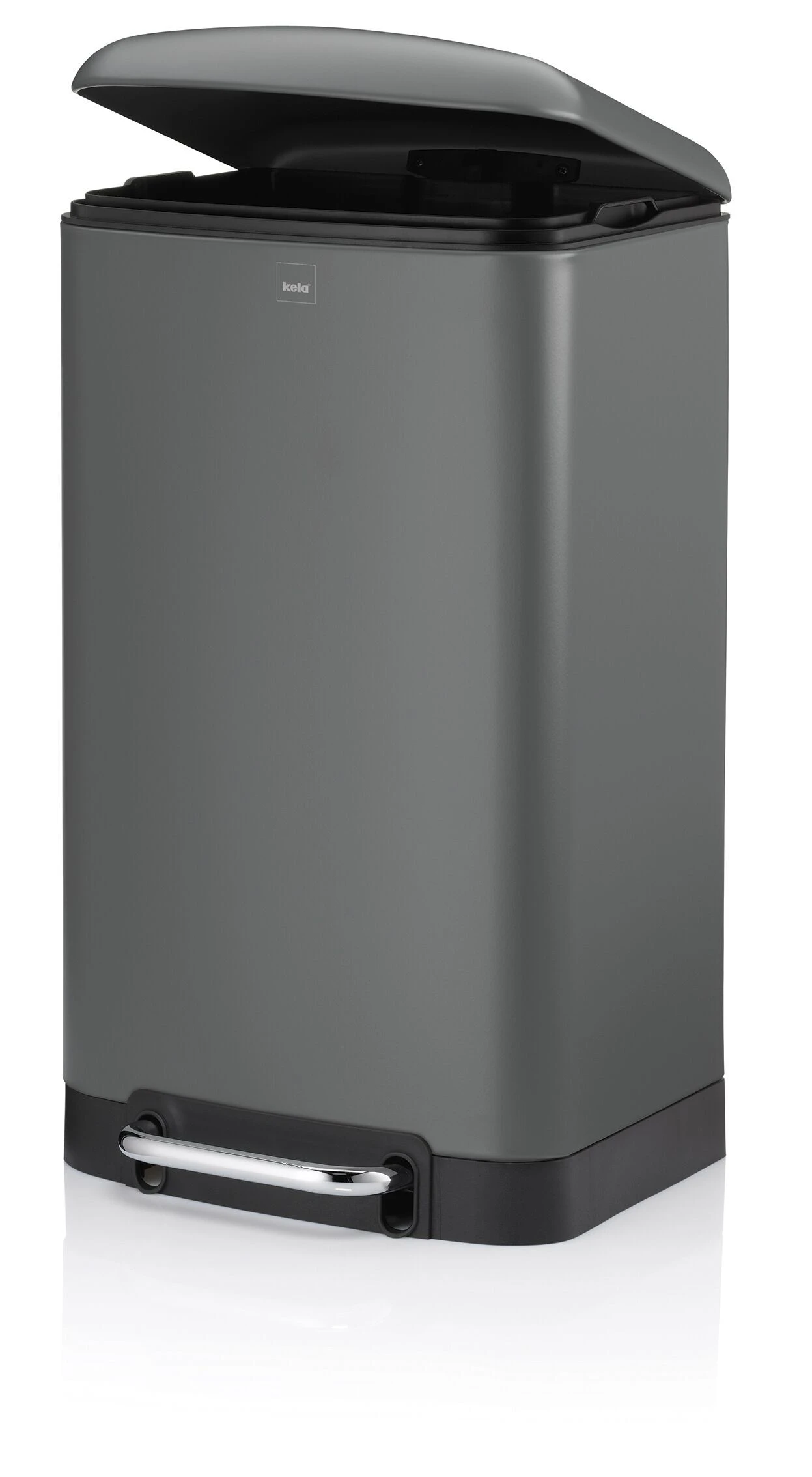 KELA Кош за отпадъци с педал “Davino“ – сив мат – 30 л.