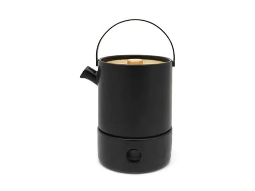 BREDEMEIJER Керамичен сет за чай с филтър и приставка за подгряване “Umea“ - черен - 1