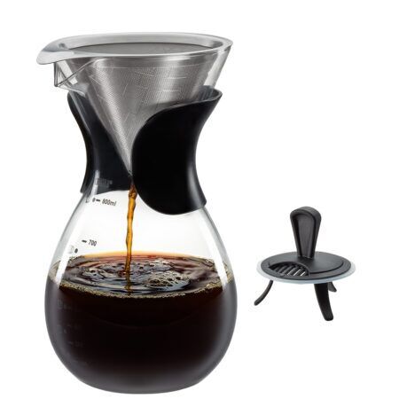 <p><strong>GEFU Стъклена кана за кафе с филтър “BUTIO“ - 800 мл.</strong><br /><strong>• За до 6 чаши кафе</strong><br />• <strong>Оразмерена стъклена гарафа, устойчива на топлина до 100°С</strong><br /><strong>• Устойчив постоянен филтър</strong><br /><strong>• Материал: </strong>боросиликатно стъкло, висококачествена неръждаема стомана, пластмаса<br /><strong>• Размери:</strong> Ø 10,7 х 19,7 см <br />•<strong> Вместимост:</strong> 0,800 л.<br /><strong>• Капак за защита на аромата със затварящ се отвор<br /></strong><strong>Производител: GEFU / Германия</strong></p><br />Марка: GEFU - GERMANY <br />Модел: GEFU 16196<br />Доставка: 2-4 работни дни<br />Гаранция: 2 години